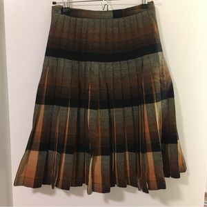 Vintage Reversible Wool Pleated Skirt